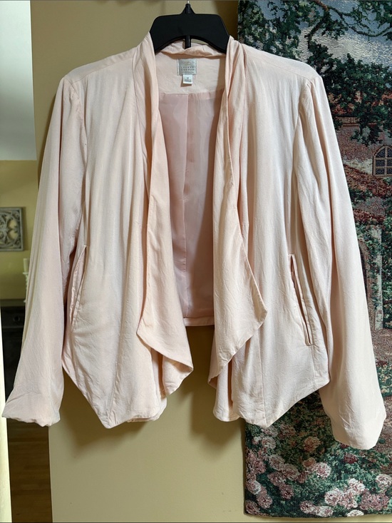LC Lauren Conrad Jackets & Blazers - LC Lauren Conrad Blush Pink Draped Open-Front Jacket